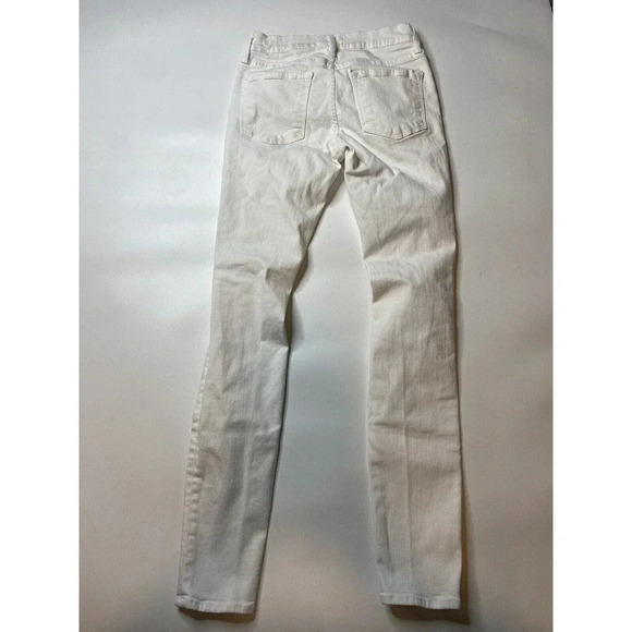 FRAME SZ 26 Jeans Le Skinny de Jeanne Distressed Mid-Rise Stretch 5-Pocket White - Picture 8 of 8